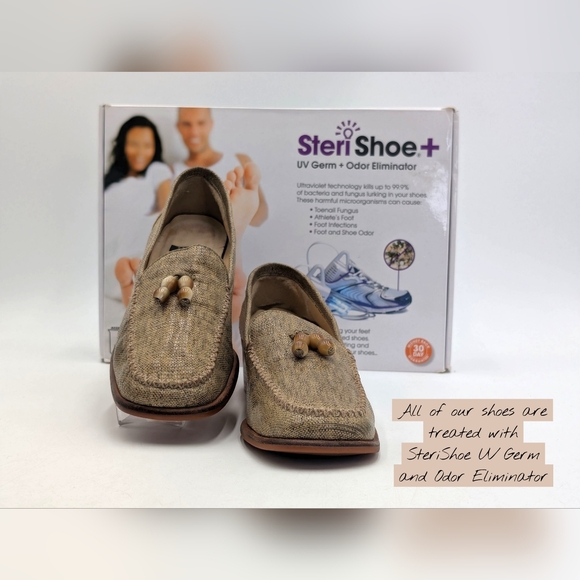 Stuart Weitzman Taube Woven Loafer Size 8.5 Wooden Beads Block Heel Square Toe - Picture 14 of 16